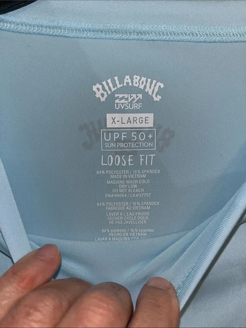 New LS Men’s Billabong surf rashie rashguard top shirt XL Seafoam Coral Blue